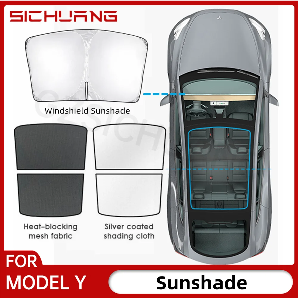 

Аксессуары для Tesla Model Y 2023, солнцезащитный козырек на лобовое стекло, складной козырек Для солнцезащитной крыши, теплоизоляционная Крышка для модели 2020 2021 2022