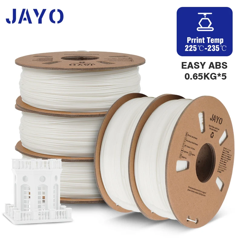 

JAYO ABS/ASA/Easy ABS 5PCS Filament 1.75mm 650KG/Roll High Strength 100% Bubble For FDM 3D Printer Materials DIY Gift Fastship