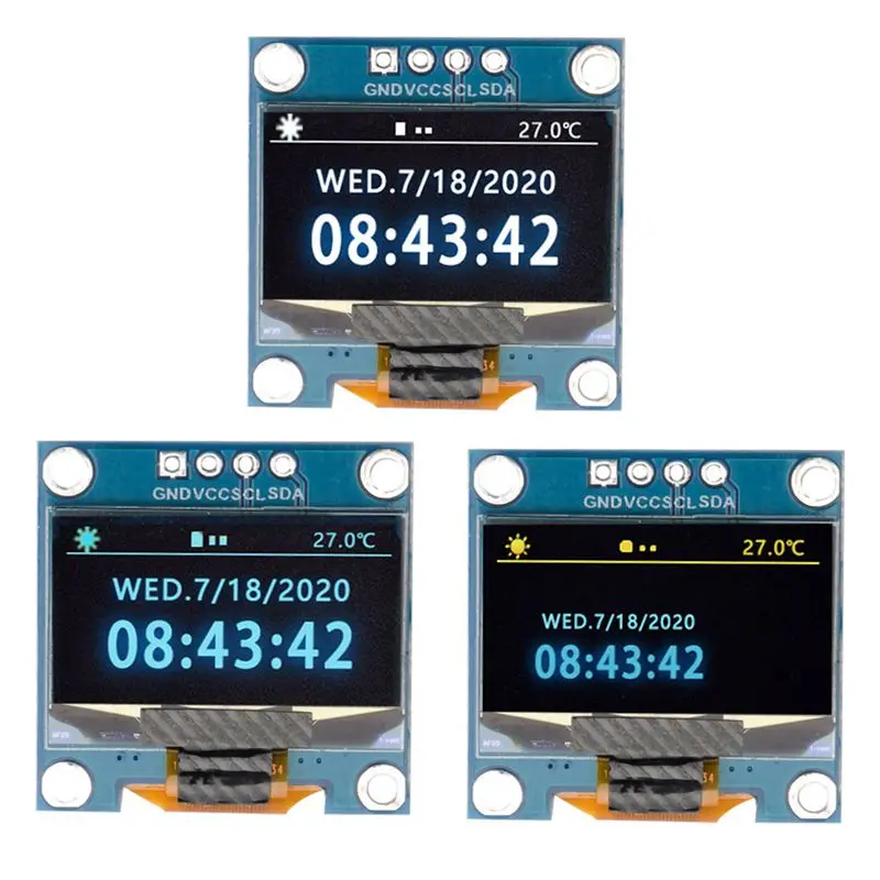 아두이노 라즈베리 파이 BBC용 직렬 포트 스크린 모듈, OLED LCD LED 디스플레이 모듈, 0.96 인치, 4 핀 IIC 3.3-5V SSD1315 드라이브, 128x64