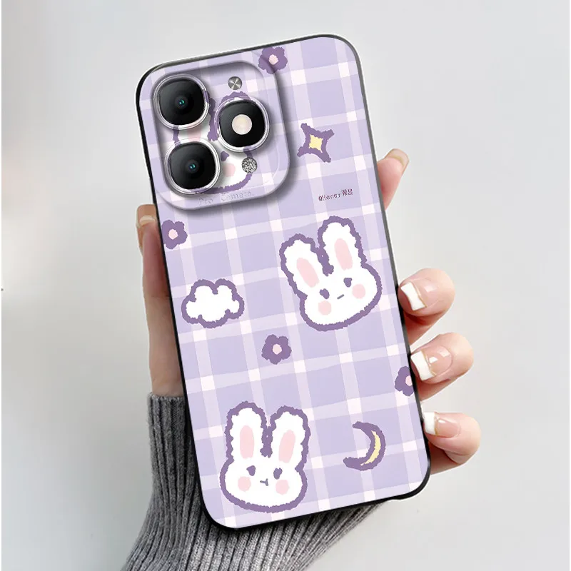 Shockproof Soft Silicone Phone Case - Cute Milk Tea Rabbit Design