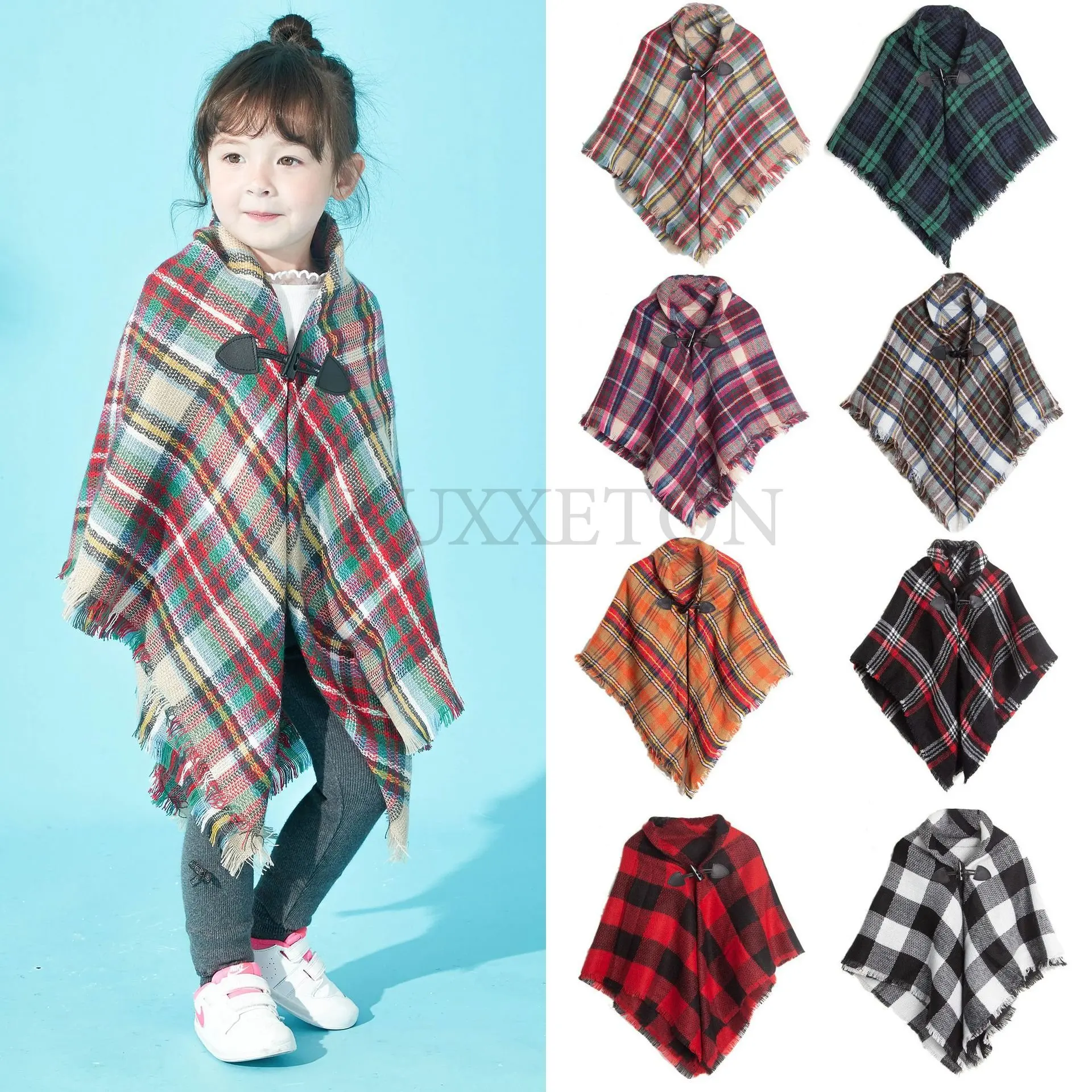 Children Scarf Children's Kids Scarf Boys Girls Baby Poncho Scarf Winter Warm Cute Kawaii Wrap Thick Blanket Pashmina Children Capa Para Shawls