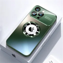 Luxury Frosted Magnetic Phone Case with Full Lens Protection and Matte Silicone Back Cover - iPhone 18 Pro (Dark Green)