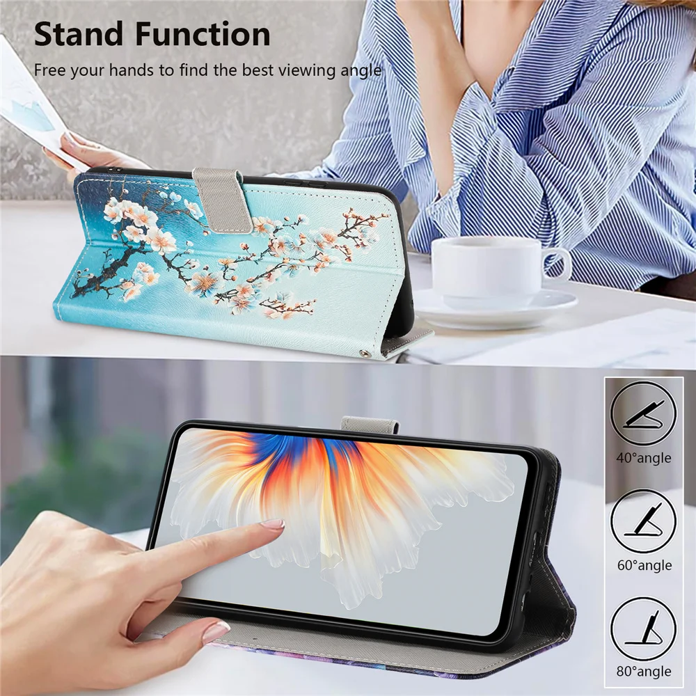 Fashion Flower Leather Flip Phone Case with Strap - Elegant and Protective Design