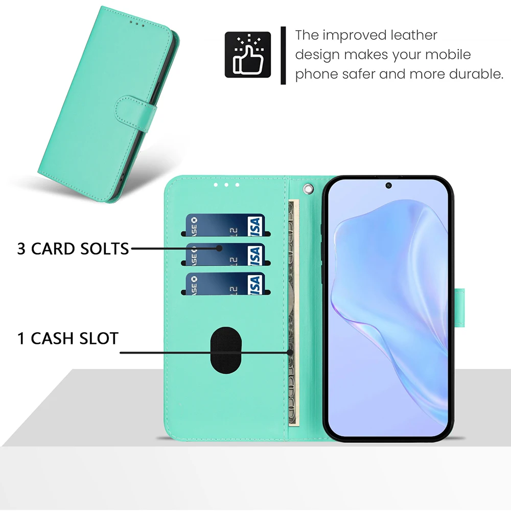Leather Flip Case with Magnetic Wallet Phone Cover