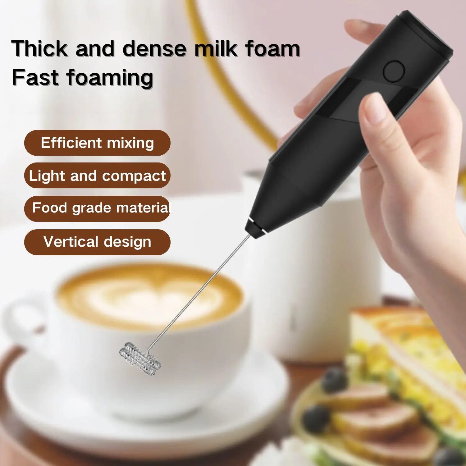 Handheld Electric Mixer Egg Beater Milk Frother Coffee Latte Cappuccino Foam Machine Matcha Mixer Kitchen Gadget 1 Pack