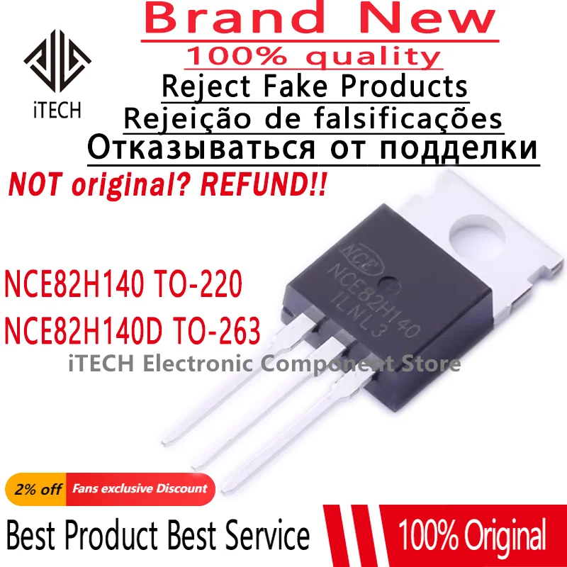 

10pcs/lot Original NCE82H140 TO-220 NCE82H140D TO-263 N-channel MOS FET 82V 140A 100% New and Genuine