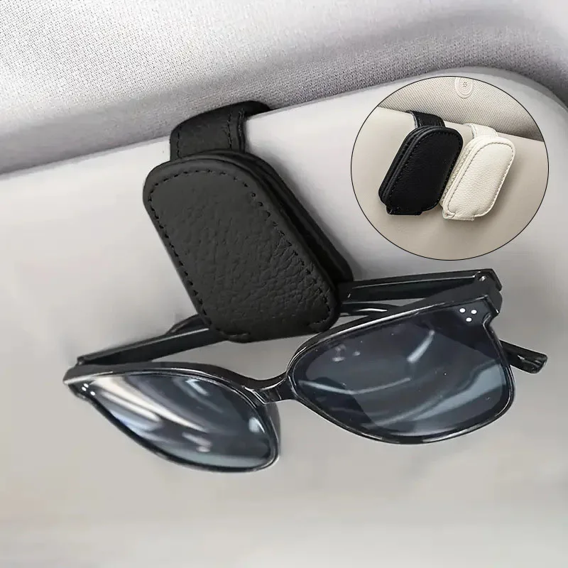 

1Pcs Sunglasses Holder Is Suitable for Car Sunshades - Magnetic Leather Sunglasses Clip and Ticket Clip - Car Sunshade Accessori