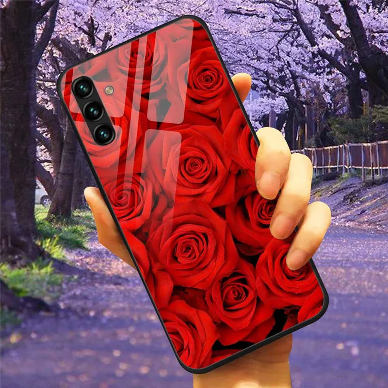 Tempered Glass Hard Cover Case for Samsung Galaxy - Space Design