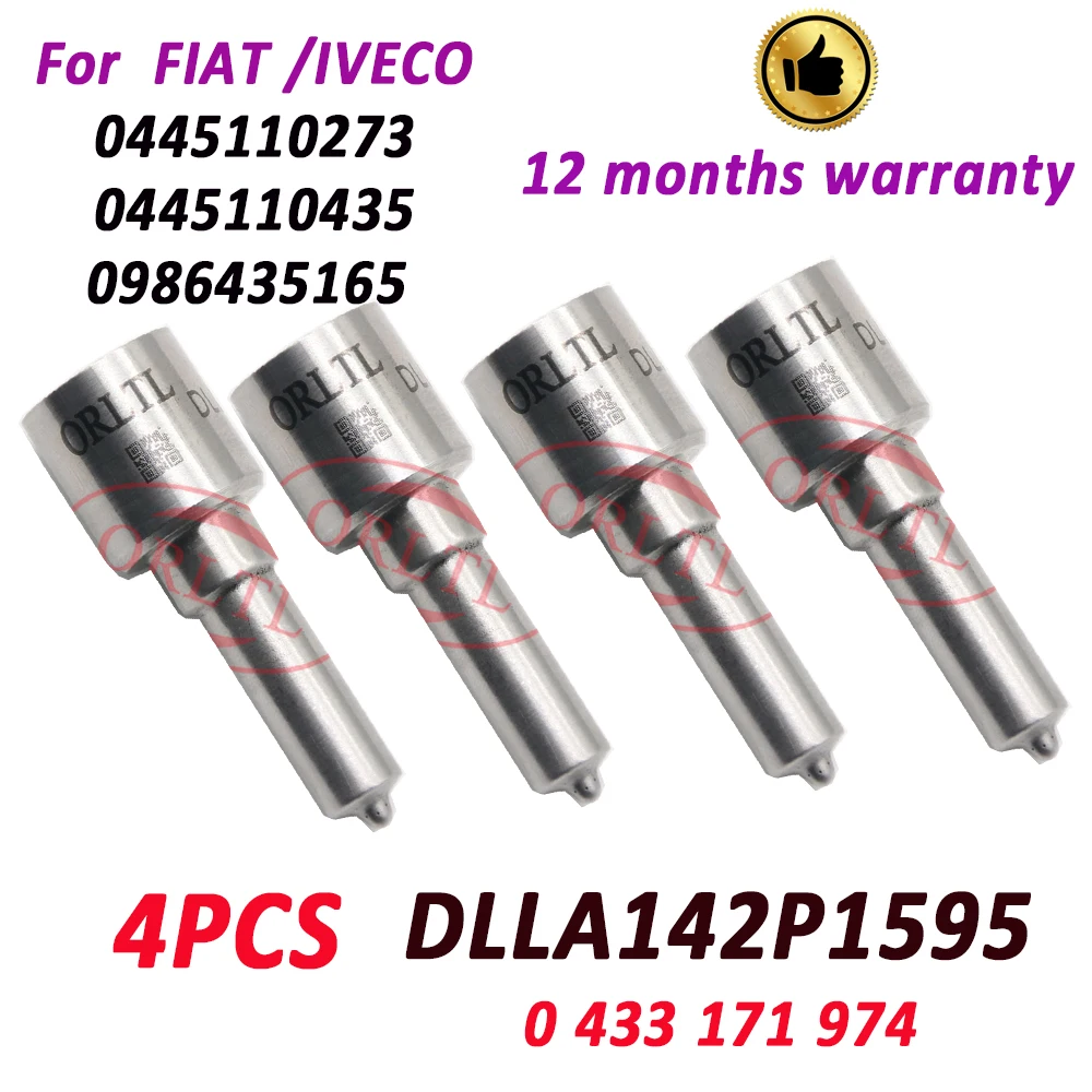 

4 Pieces DLLA142P1595 Fuel Injection Nozzle 0433171974 For FIAT For IVECO 504386427 0445110273 0445110435 0986435165