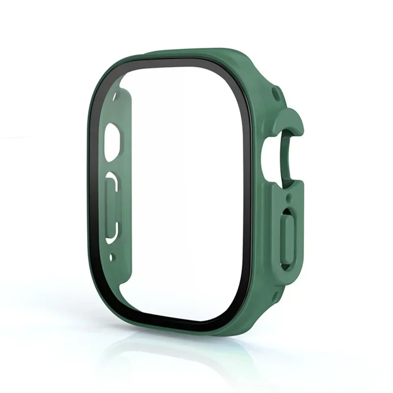 Enhanced Screen Protector Case with Tempered Glass Film and PC Cover for Apple Watch Ultra 49mm - Durable Shell Accessory