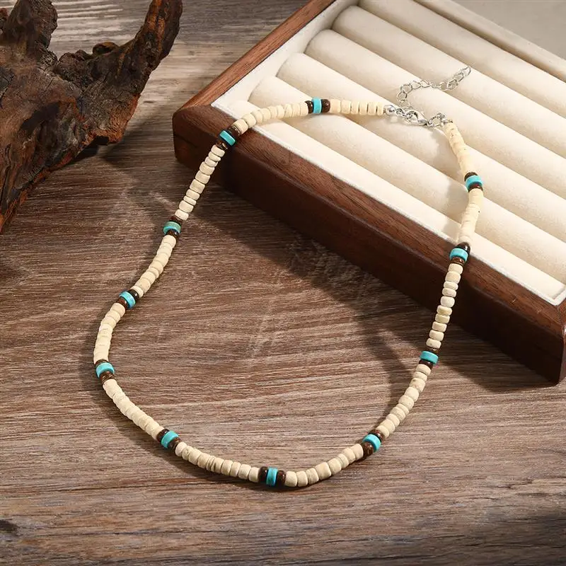Women Jewelry Velvet Choker Necklaces Beaded Necklace Vintage Wood Bead Chains Necklaces For Women Men Mixed Color Luxury Holiday Choker Necklace Jewelry Wedding Gift