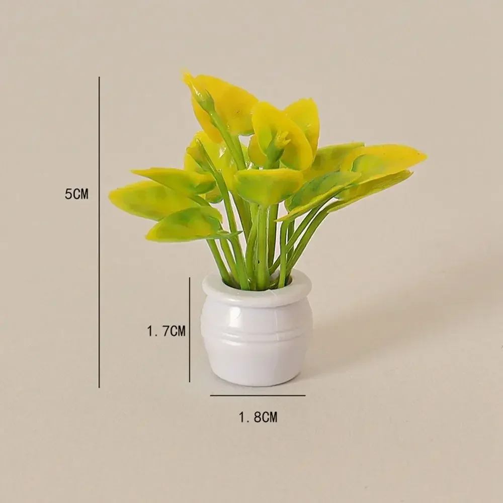 Miniature Dollhouse Decorative Green Luo Plant in Vase - Outdoor Floral Accent