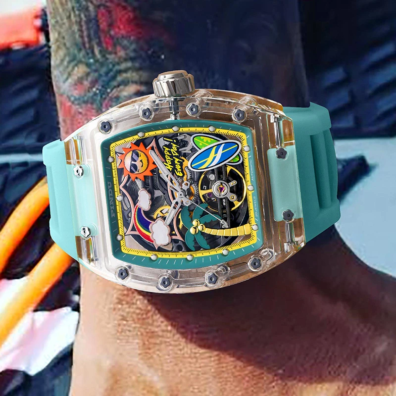 FEICE Orologio Automatico da Uomo 42 mm Orologio Meccanico Orologio da