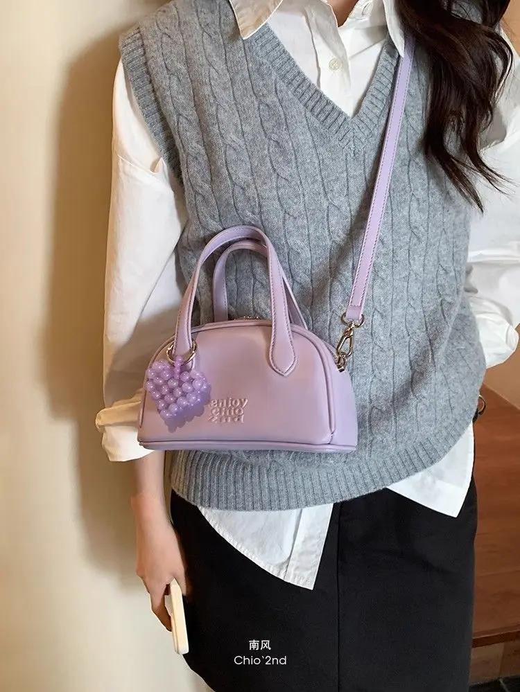 JIAERDI Harajuku Purple Crossbody Bags Purse Women Versatile Handle Leather Pillow Bag Wallet Hot Girls Y2k Hand Bag 2025 New