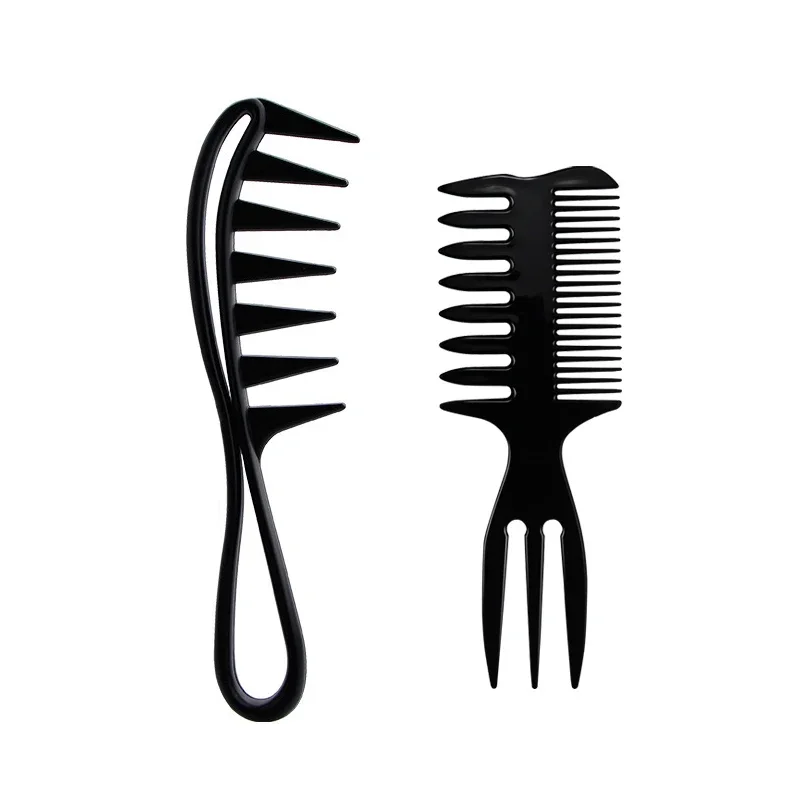 1/2pcs portable plastic thickened oil comb set wide toothed comb classic oil styling hair brush Real hair wigs hair styling tool hair styling comb