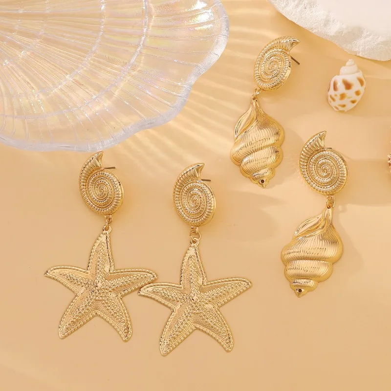 Orecchini Pendenti A Stella Marina, Stile Boho Vintage, Gioielli Estivi Da Spiaggia Per Donna