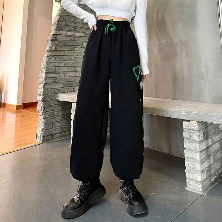 Black Y2K High Waist Trousers For Joggers Women Harajuku Korean Vintage Wide Leg Pants Pant Pantalon Femme Streetwear dress pants