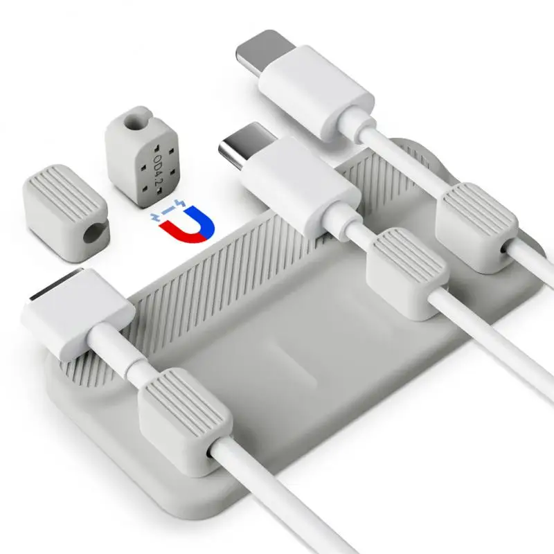 USB 케이블 와인더 와이어 정리함 실리콘, 케이블 정리함 마우스 와이어 고정 와이어, 코드 관리 클립