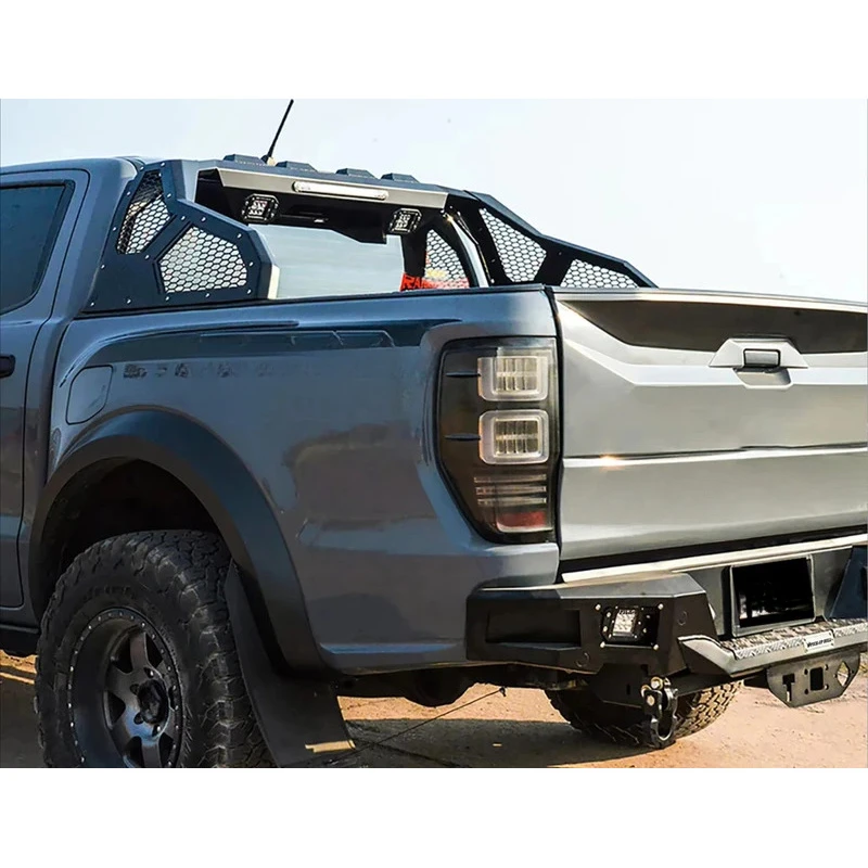 라만드 고품질 유니버셜 카본 스틸 롤바 브래킷 (픽업 스포츠용, 레인저, 디맥스, NP300) 블랙 외부 악세서리 12