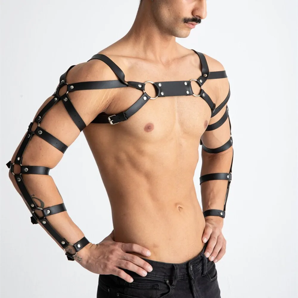 

Gay Rave Harness Sissy Lingerie Fashion Gentleman Adjustable Pu Leather Body Belt Punk Fancy Costume BDSM Fetish Accessories