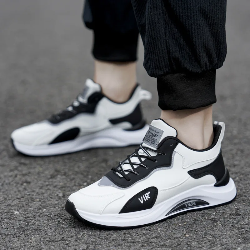 

Sneakers Men's Casual Running Shoes Non-slip Man Sport Shoes Mixed Colors Pu Leather Trainers Lace-up Shoes for Men Baskets Homm