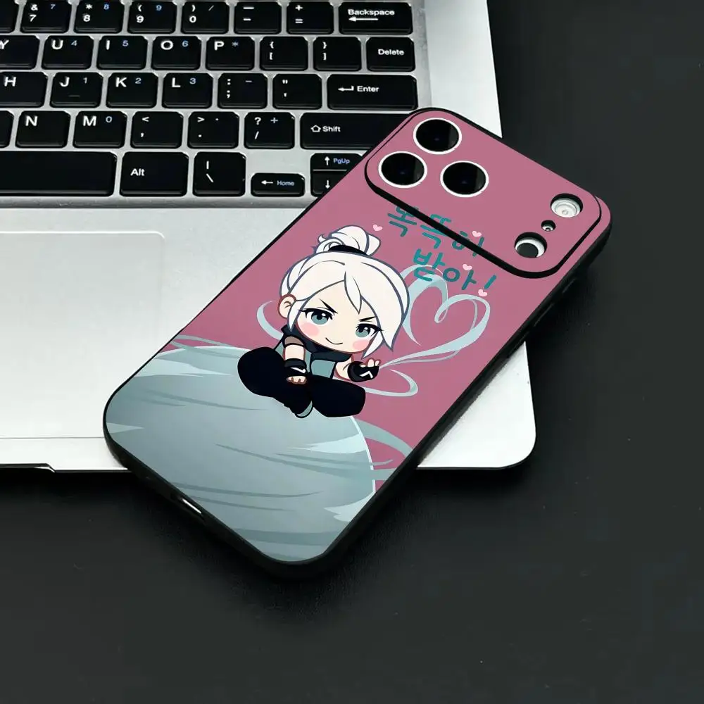 Valorant Sage Artistic Frosted Black Phone Case - Cute Soft Shell