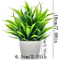 Artificial Bonsai Green Faux Plant for Indoor and Outdoor Home Décor (Spring Grass)