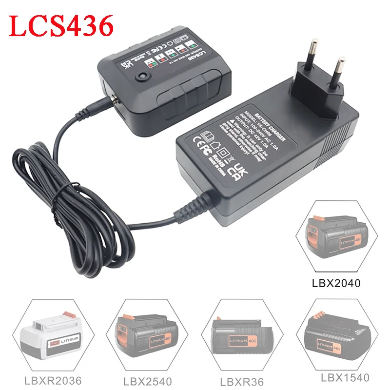 40V MAX Battery Fast Charger Replacement for Black and Decker LCS36 LCS40  36V 40V Charger for Black and Decker 36V 40V Max Lithium Ion LBX2040 LBXR36