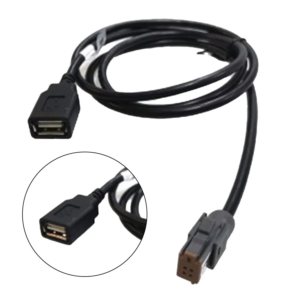 

Conector Wire USB Adapter Cable Audio Input Black Media Data Parts Replacement Vehicle 100cm Length 1pcs 1x Accessories Durable