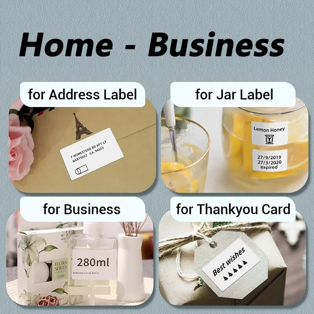 5 롤 열전사 라벨 스티커 흰색 방수 접착 라벨 용지 프린터 용 전사 스티커 57x30mm