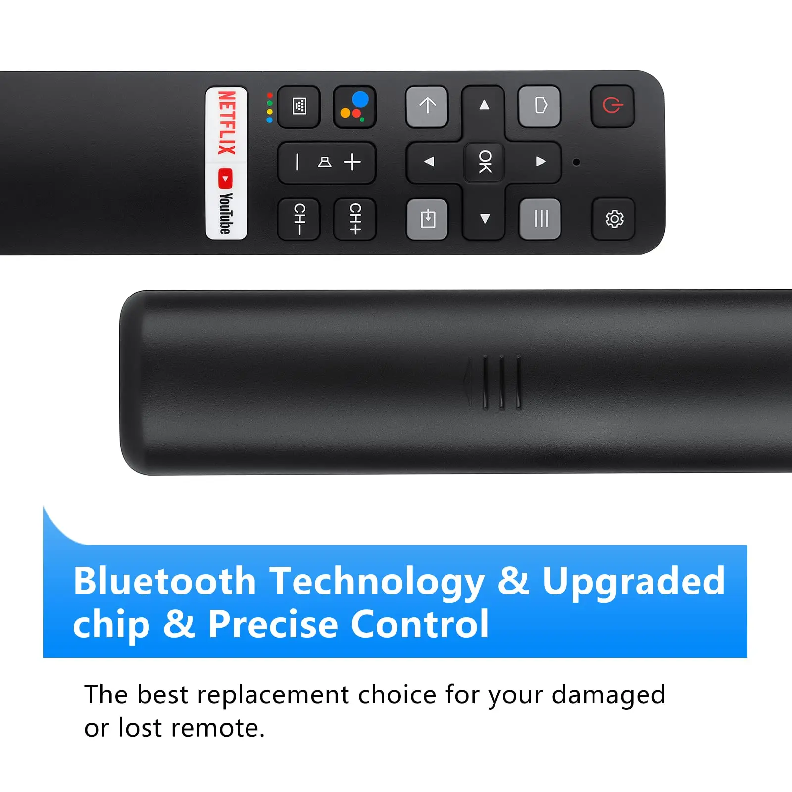 TCL 有機ELテレビ Google TV 付属リモコン Tcl-Android,Bluetooth,rc802v,65p8s,Googleアシスタントと互換