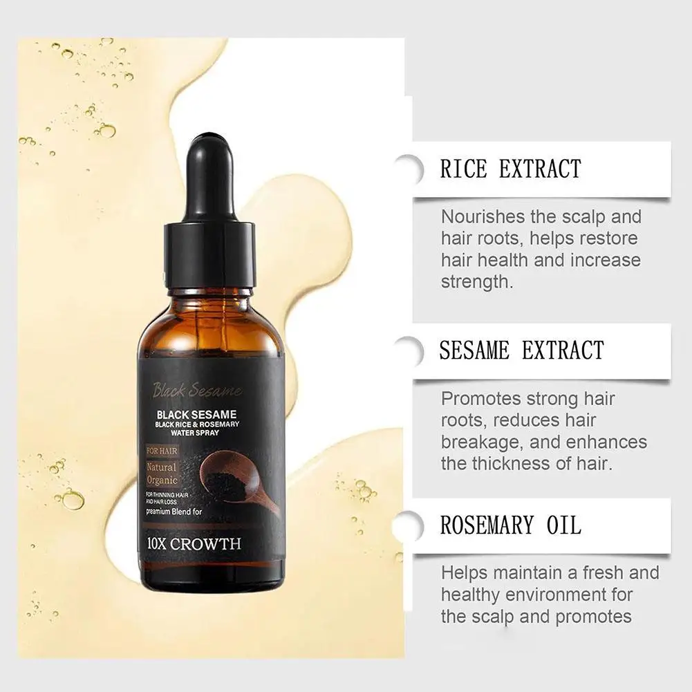 Hair Strengthening Oil Plant Extract Hair Oil Non-Greasy Styling Black sesame promotes oil