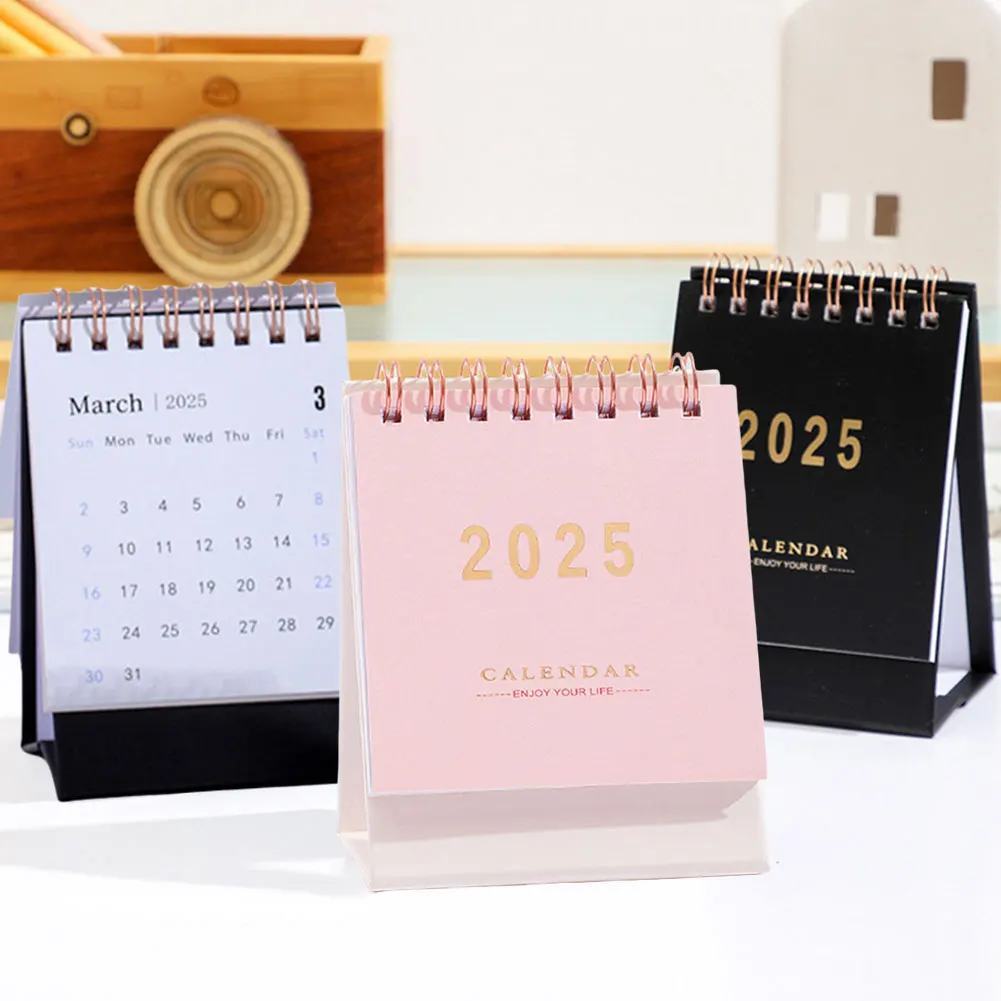 2025 데스크 캘린더 일정 플래너 다기능 계획 캘린더 절묘한 플립 테이블 캘린더 홈 오피스용 휴대용