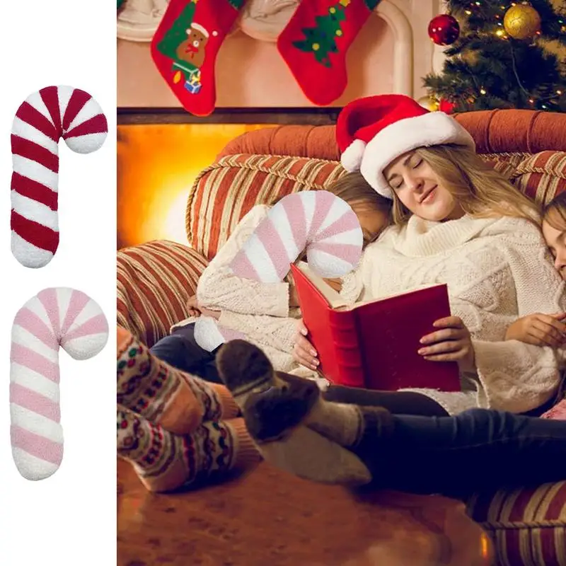Christmas Candy Cane Stuffed Toy Plushies Throw Pillow Doll Sofa Cushion Christmas Decoration