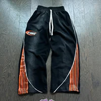 Cotton Stripes Pants New Fashion Hip Hop Street Mens Womens Y2k Embroidery Jogger Drawstring Sweatpants Oversize Cargo Trousers 2