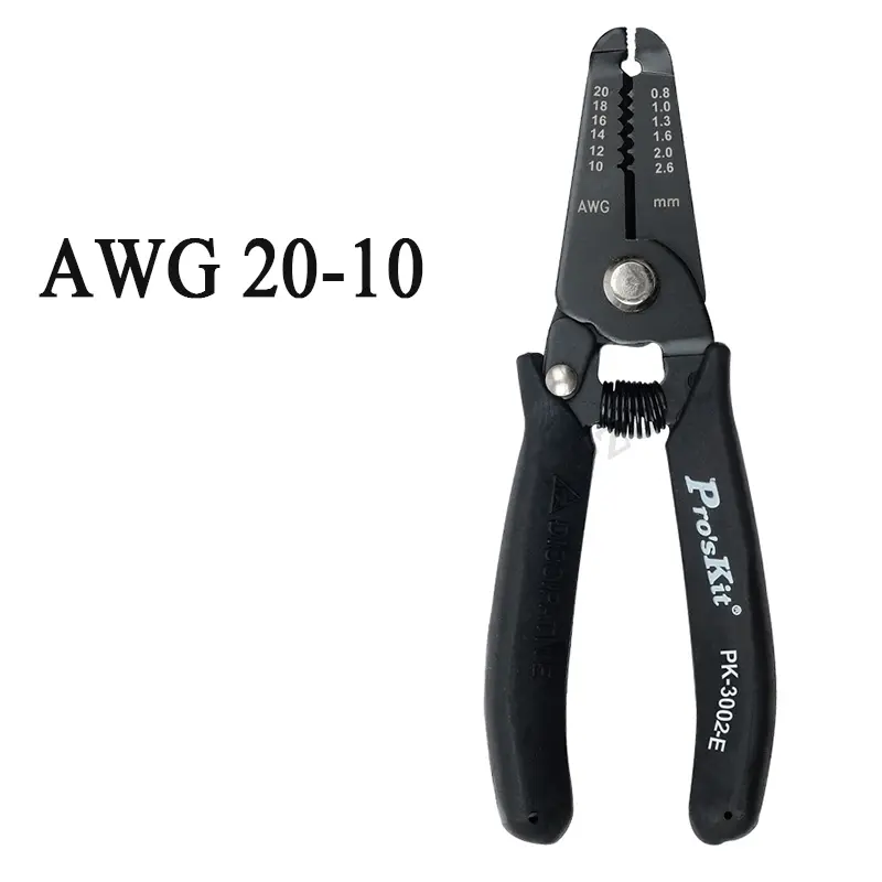 Pro'sKit Precision Wire Strippers AWG 30-20 1PK-3001E Anti-Static Black Insulated Handle Cutting Pliers Electrician Tools image 8