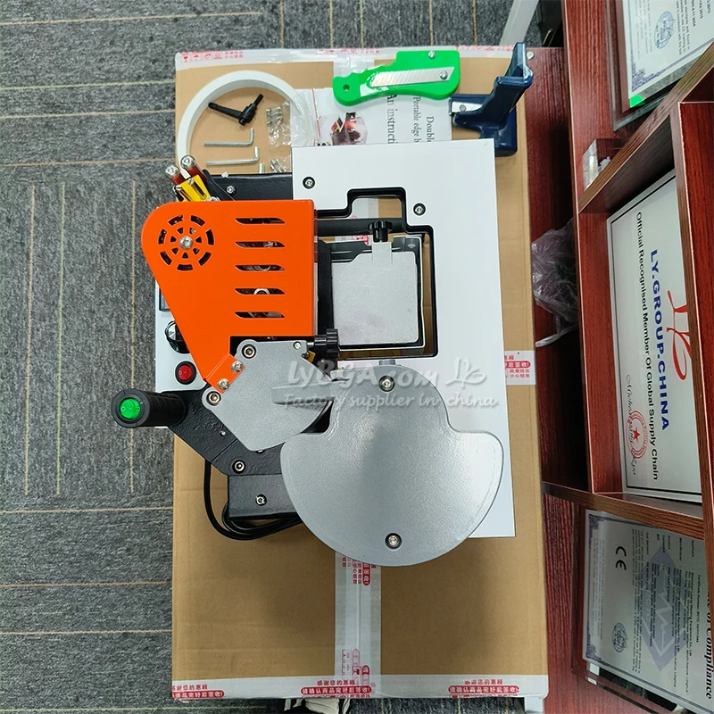 LYBGACNC 220 V Kantenanleimmaschine, elektronische Geschwindigkeitsregelung, tragbar, Holz, PVC, zweiseitig klebende Kantenanleimmaschine – Detail 3