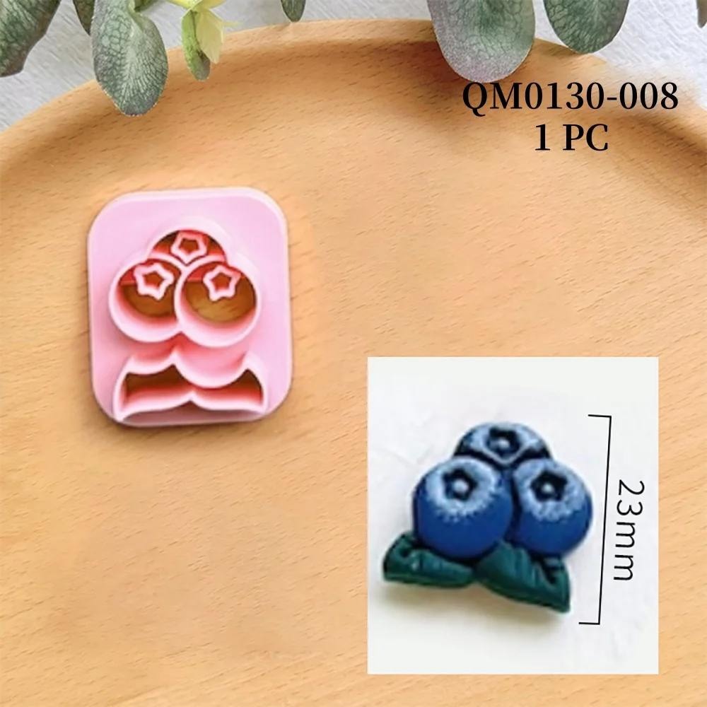 1PC Obst Serie Polymer Schneiden Formen Avocado/Birne/Wassermelone/Zitrone/Heidelbeere/Traube/Pfirsich/Ananas Form Ohrringe Ton Formen – Detail 9