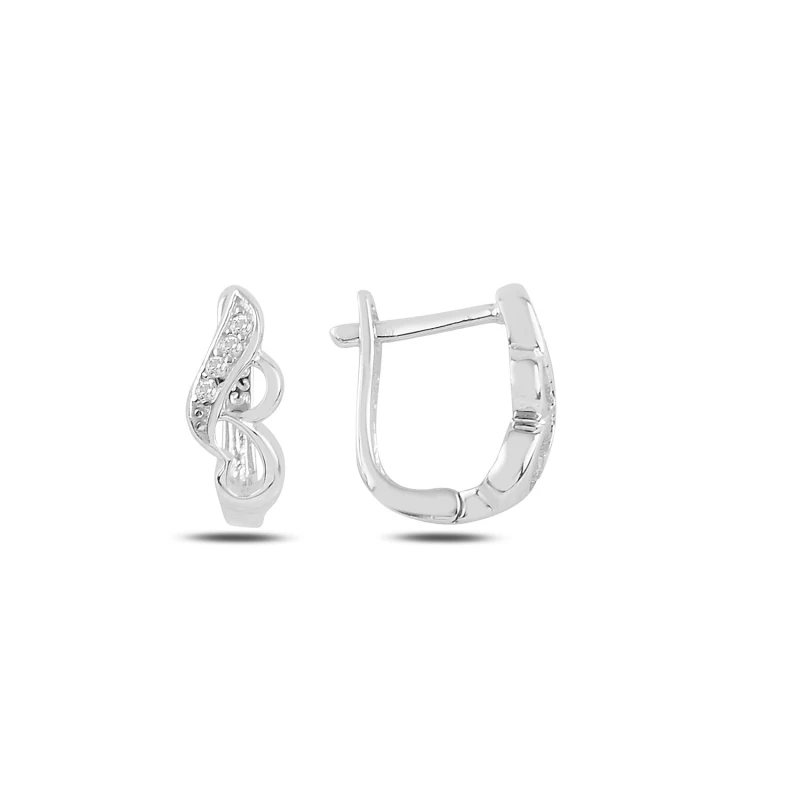 

Silver 925 Sterling Zircon Cubic Zirconia J Earrings