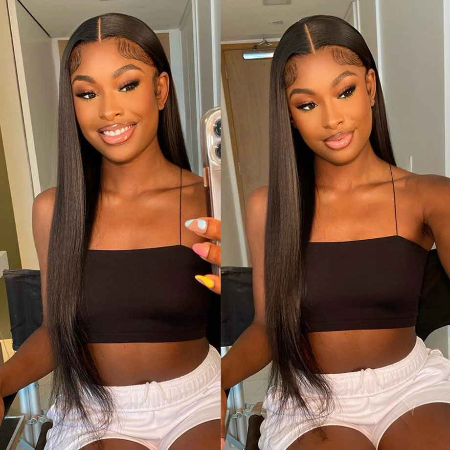 

13x6 Lace Frontal Human Hair Wig Straight Lace Front Wigs Human Hair Pre Plucked 13x4 Hd Transparent Lace Frontal Wigs