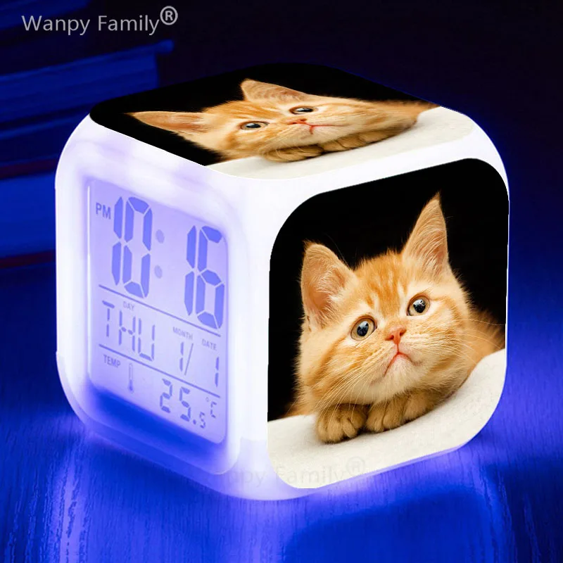 Pet Cat Alarm Clock New Plastic Luminous Watches Led Digital Clock