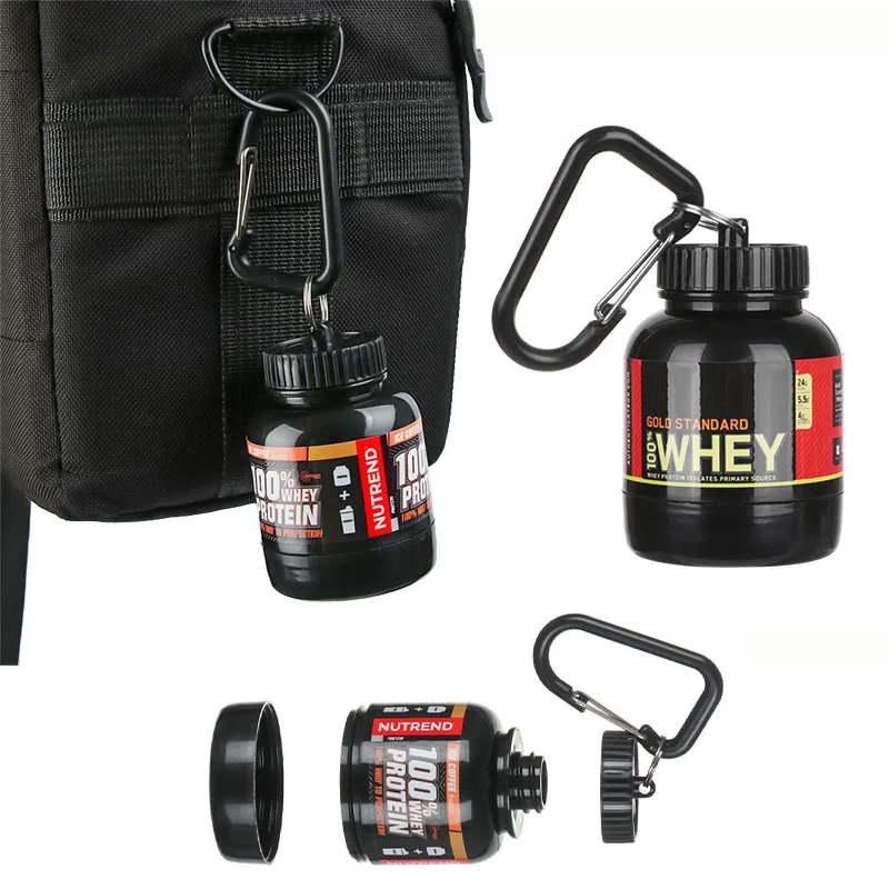 Portable Protein Powder Bottle With Whey Keychain Health Funnel Medicine  Box Small Water Cup Outdoor Camping Container - Key Chains - AliExpress