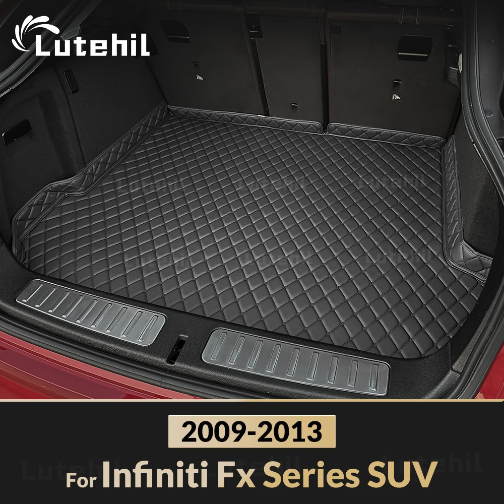 

Lutehil Car Trunk Mat For Infiniti Fx Series SUV 2009 2010 2011 2012 2013 High Side Waterproof Rear Cargo Cover Carpet Pad