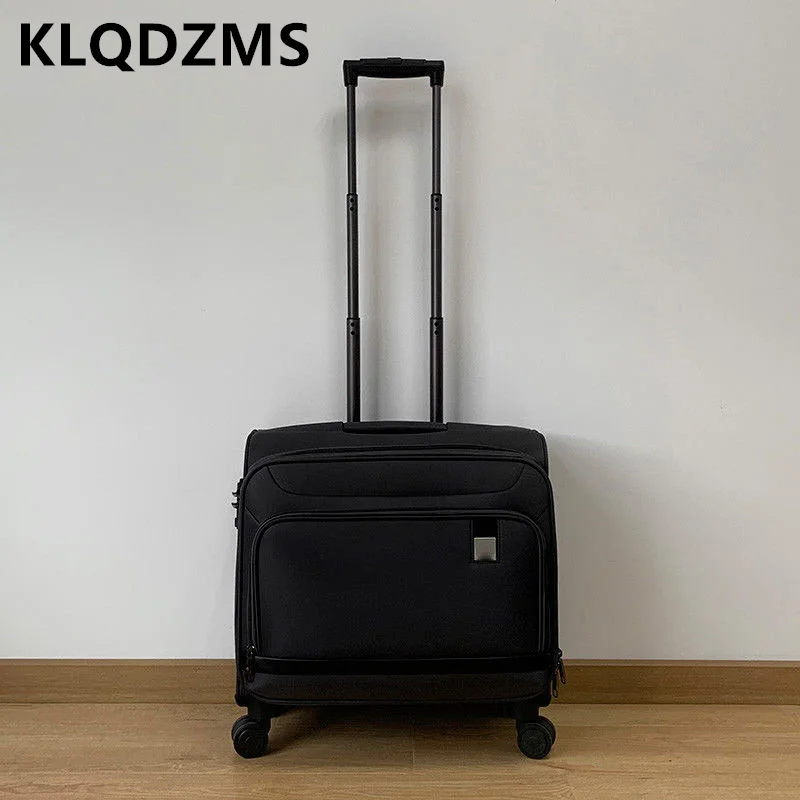 

KLQDZMS Waterproof Luggage Oxford Cloth Wear Boarding Box 16"18 Inch Crew Box Aviation Trolley Case with Wheels Rolling Suitcase