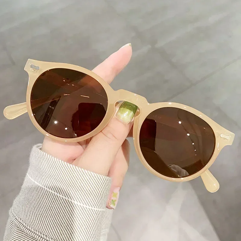 Classic Round Polarized Sunglasses Women Men Tea Lens Outdoor Driving Shades Vintage Sun Glasses Unisex UV400 Gafas De Sol