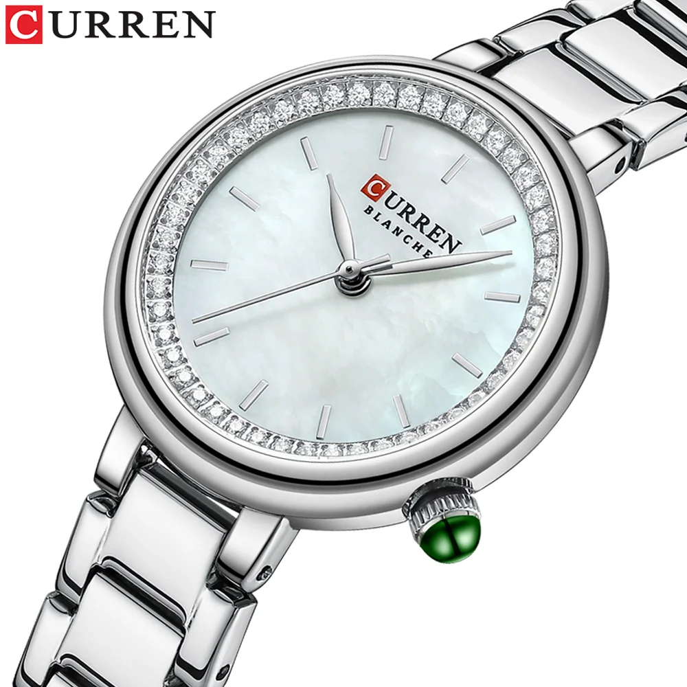 Curren Simple Dress Watches For Ladies Luxury Quartz Orologi Da Polso In Acciaio Inossidabile Orologio Sottile Da Donna Argento