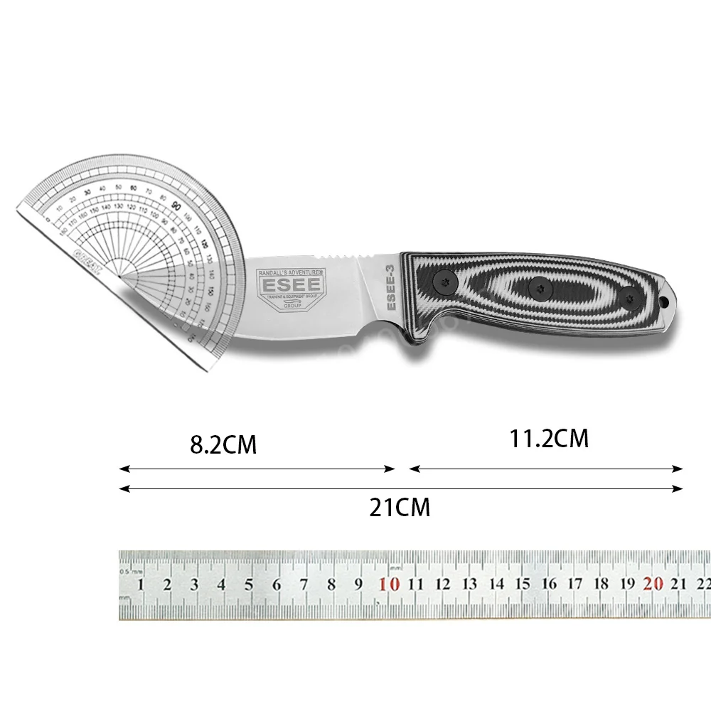 NEW ESEE -3 / 4 Fixed Blade Knife 9Cr18Mov Blade G10 + Hemp Handle Outdoor EDC Survival Camping Hiking Hunting Tools Gift 6