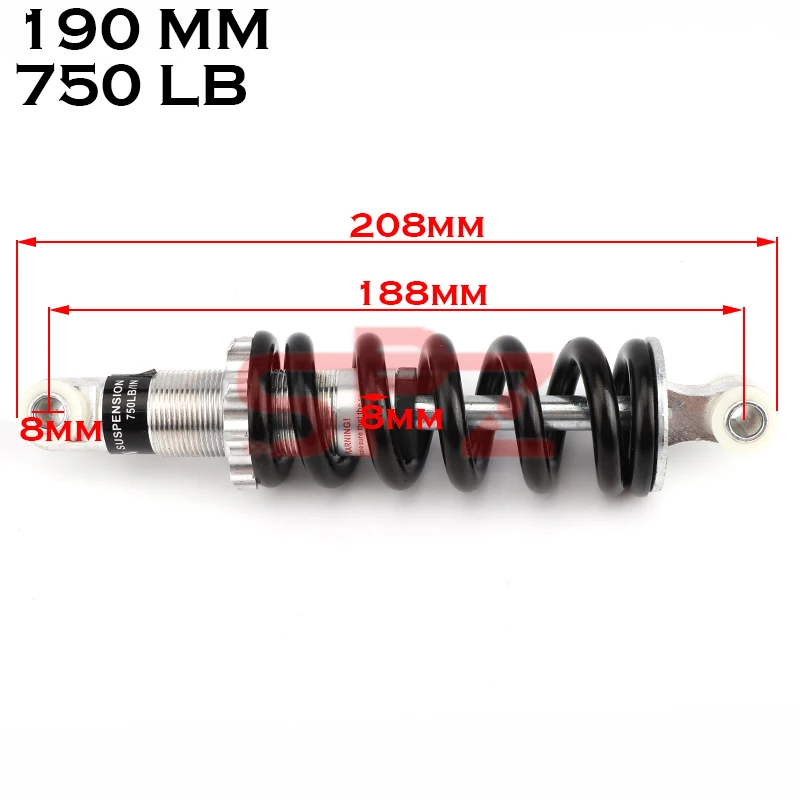 

190mm 750lb shock absorber for pit-earth bicycle motorcycle Amortiguador de choque amortisseur