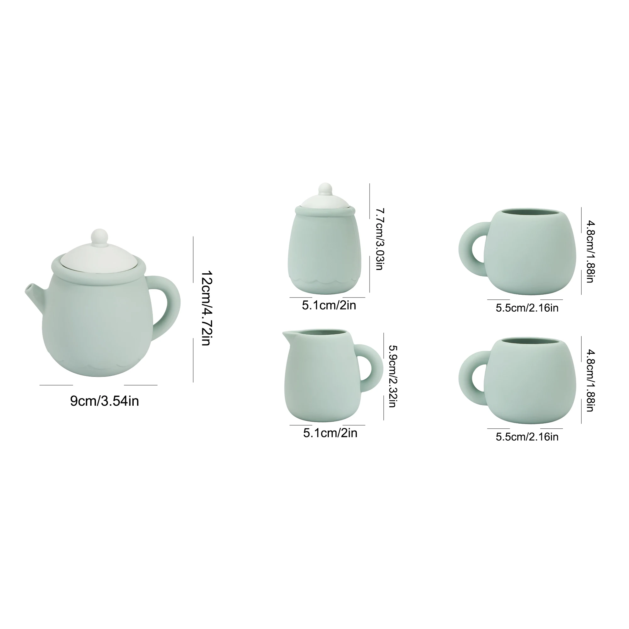 Wooden Tea Set Toy Tea Set Toy 5PCS/1Set Silicone Toddler Toys Teacup Toys Set For Little Girls Boys Silicone BPA Free Tea Set For Kids Tea Time
