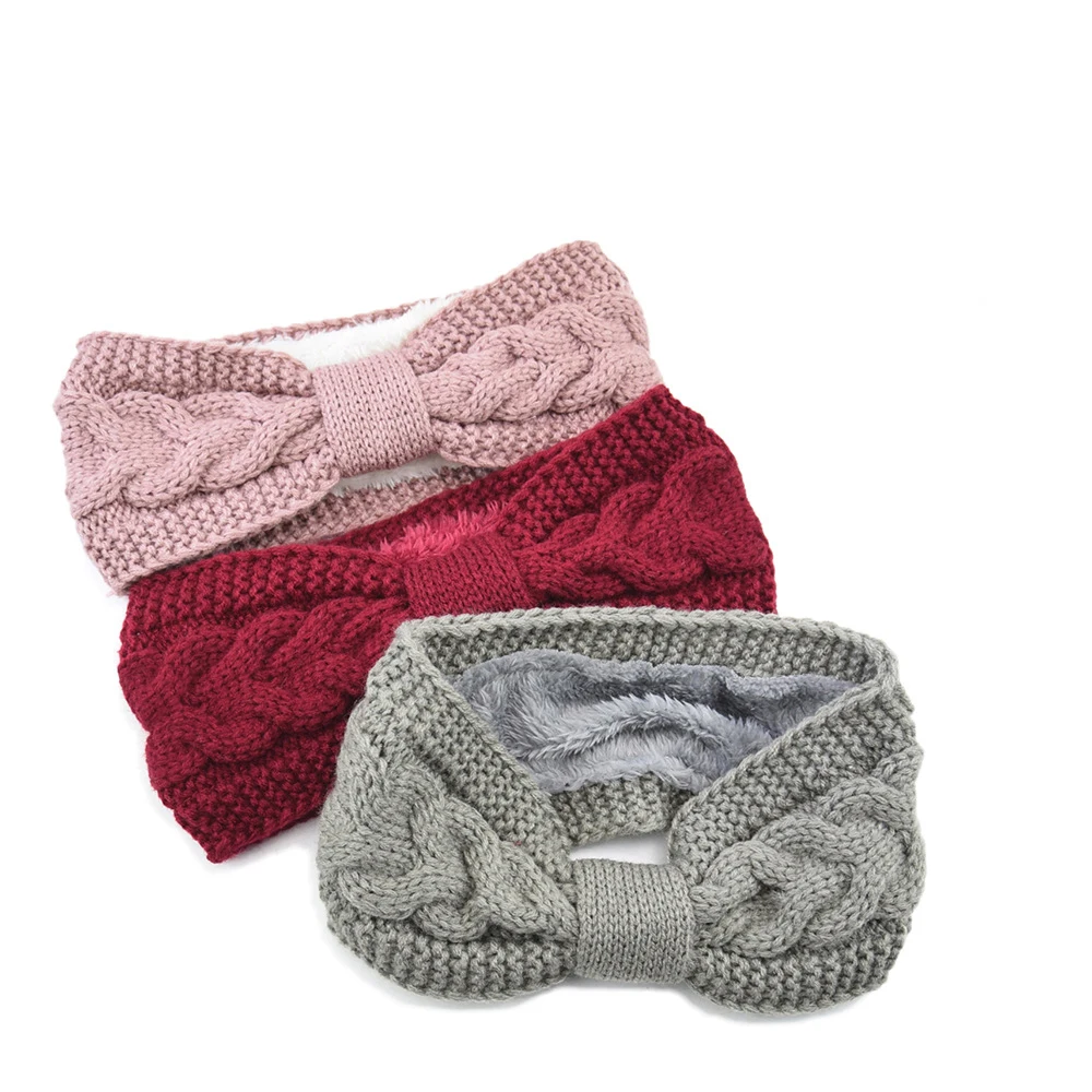 Nuove Fasce Foderate In Pile Sfocato Per Donna Solid Twist Bow Fascia Per Capelli Calda Fascia Elastica Per Capelli Sport Yoga Ragazze Accessori Per C